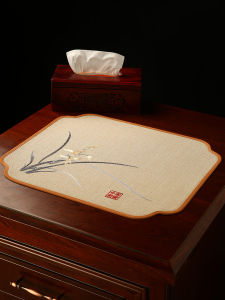 New Chinese Style Cup Mat Fabric Tea Table Decorative Waterproof New Chinese Style Dining Table Mat Home Textile Tablecloth