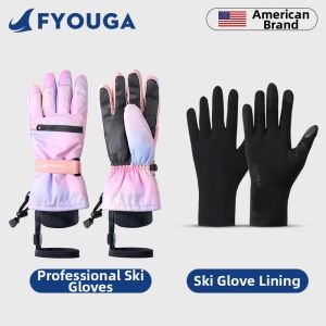 FYOUGA | Waterproof Insulated Touchscreen Ski Gloves with Wrist Support