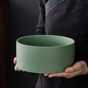 Tea Basin Cylinder Large Japanese Household Stoneware Tea Bowl Tea Ceremony Utensils Tea Tray Jianshui Tea Wash Tea Basin Writing-Brush Washer