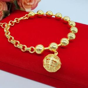 ของของ สร้อยข้อมูลทองห้อยกระพรวน - ความยาว 6-9 นิ้ว ปรับระดับได้ ทองชุบ งานสวย ใช้ได้ทุกโอกาส ใส่แทนของจริง