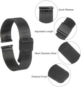 Watchband Metal 22mm 20mm 18mm Steel Mesh Bracelet Wrist Watch Watch for Men and Women Quick Release Watch Band Replacement