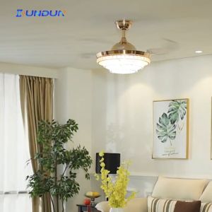 หนังสือเสียง: DunDun สไตล์โมเดิร์น 3 สี พัดลมเพดาน เปลี่ยนสีไฟได้ 3 สี มีรีโมทควบคุม ห้องนั่งเล่น ห้องนอน