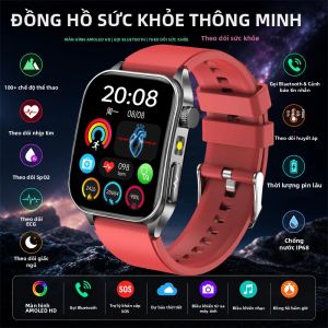 Đồng Hồ Thông Minh Trị Liệu Laser 650nm Dành Cho Nam Theo Dõi Sức Khỏe Chính Xác ECG Mỡ Máu Axit Uric & Huyết Áp Hỗ Trợ Hệ Điều Hành Android Wear OS