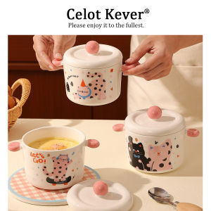 Lidded Water Bath Ceramic Stewing Pot