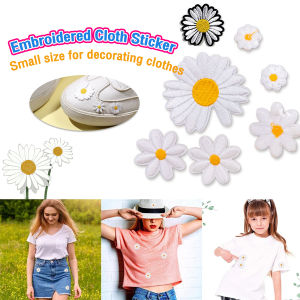 Jozoo 1pcs DIY Small Daisy Embroidered Cloth Sticker Hole Repair Decorative Clothes Sticker