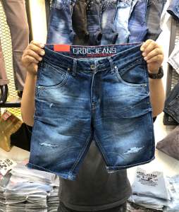 Celana Pendek Pria CRDL Jeans - Celana Jeans Pria Model Reguler Non Strecth Premium - Celana Pendek Pria Denim Distro Ripped Sobek