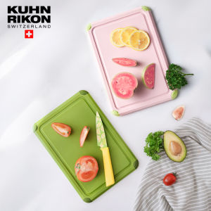 KUHN RIKON Double-sided Cutting Board for Kitchen Food-grade PP Chopping Board with Non-Slip Feet and Juice Groove 25x17cm Small Chopping Block
