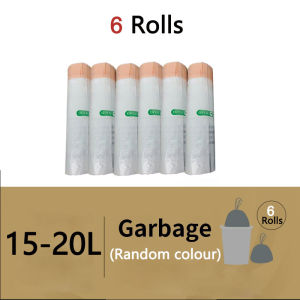 6 Rolls 7L/9L/15L Drawstring Trash Bags Bathroom Toilet Parlor Household Disposable Trash Pouch Cleaning Wastebasket Garbage Bag