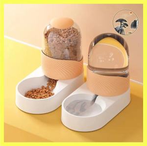2pcs/Feeders+Wateners Pet bowl automatic feeder 2L large capacity food grade raw material drinking bowl