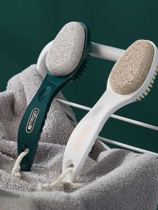 Exfoliating Scrub Artifact Foot Care Pumice Stone Foot Washing Brush Cutin Foot Plate Cleaning Brush Rub Long Handle Bean Bag