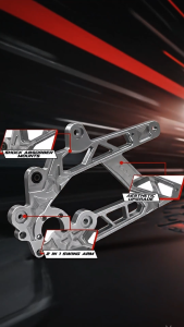 MOKOTO ELITE CNC 2IN1 SWING ARM FOR NMAX V3 AEROX V3 TURBO SILVER/TITANIUM HEAVY DUTY ALLOY REAR SWING ARM FOR NMAX/AEROX MOTORCYCLE