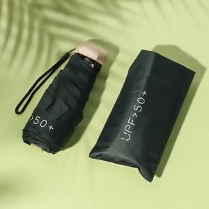 YINDIAO Mini Pocket Umbrella Parasol Sunscreen Sunny and Rain Dual-use Sunshade Anti-ultraviolet Female Small Portable Five-fold Umbrella
