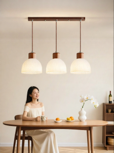 HUIPU ZHAOMING | 2026 New Retro Walnut Dining Chandelier