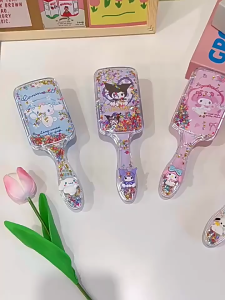 Cartoon Cartoon Glitter Cute Glitter Sanrio Comb Air Cushion Comb Airbag Comb Female Kuromi Square Hairdressing Comb