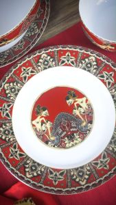 ZEN x Ghea Mangkuk Keramik Besar New Wayang Maroon 23 cm + Gift Box