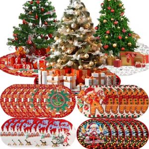 【Hibeautylife】90cm Christmas Tree Skirt White Plush Snowflake Rug Xmas Tree Mat Flower Surround Bottom Carpet Base Cover New Year Ornaments Carpet