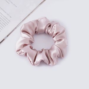 1pc Random 100% Pure Mulberry Silk Scrunchies Hair Bands Gum Elastics Women Girls ladies Hair Accessories Ties 19 Momme 3.5CM