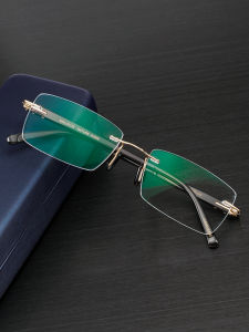 Handmade Buffalo Horn Rimless Square Business Lightweight Eyeglass Frames
