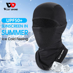 WEST BIKING Ice Silk Face Mask Balaclava Sun Protection Face Cover For Cycling Motorcycle Breathable Riding Running Outdoor Face Protection Mask With Glasses Hole