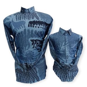 KEMEJA BATIK COUPLE AYAH DAN ANAK BAHAN KATUN SOLO PREMIUM 40S