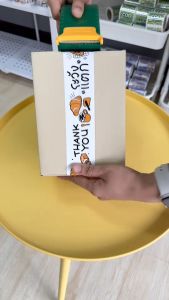 เทปเสียงเบา กาวเหนียว ดึงง่าย สีขาว ลายครัวซองค์ ขนาด 100 หลา พร้อมส่ง