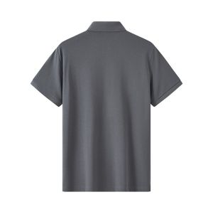 Antibacterial Pearl Cotton Men Polo Shirt Business Short Sleeve Basic Style T-Shirt Summer Tops Solid Color Polo Collar Mens Clothing