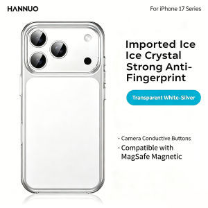 HANNUO For IPhone17 ProMax Transparent Armour Magnetic Case Shelluxe For iPhone 17 Pro Max Cases Luxury Corners Protector Cover