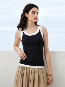 Basic House | Color Blocked U Neck Slim Fit Camisole Sleeveless