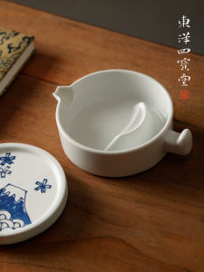 Bộ Bút Chì Sứ Trắng Đơn Giản Đa Năng Có Nắp Bát Đĩa Đựng Mực Bộ Bốn Bảo Vật Văn Phòng Phẩm Cho Người Viết Thư Và Làm Quà Tặng