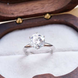 Classic D VVS1 Colorful Moissanite Rings For Women Lab Grown Diamond With GRA Engagement Wedding Female Band S925 Sliver Ring