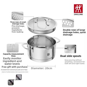 ZWILLING | Non-coated Stainless Steel Soup Pot