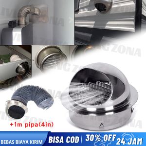 Grill Inline Duct Fan Booster Exhaust Blower Air Vent Cap