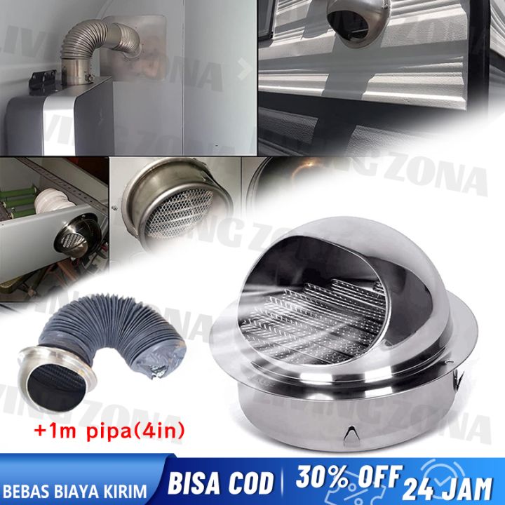 INCH GRILL PENUTUP INLINE DUCT BOOSTER FAN (STAINLESS STEEL 304