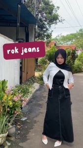 Rok Jeans Wanita Panjang & Rok Jeans Kargo