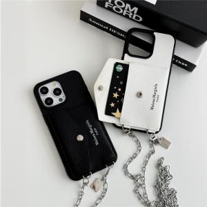 Luxury Leather Crossbody Phone Case with Card Slot for Apple 14 16 pro Max Mens Style Integrated Design Wallet Function