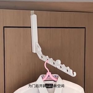 Gantungan Baju Belakang Pintu Lemari Lipat Plastik Travel Portable Serbaguna Door Hook Hanger Indoor