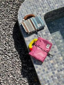 Detachable Nylon Makeup Bag Tagi Haroud Egg Roll Storage Portable Travel Foldable Large Capacity Waterproof Polyester Inner Material