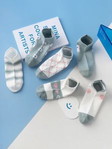 ONE-P584 Ankle Socks Kaos Kaki Wanita Dewasa Motif Love Bahan Halus / Kaus Kaki Biru Fashion Cewek Karakter Bear / Kaos Kaki Pendek Semata Kaki Kekinian Import