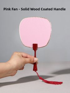 Mini Portable Double-Sided Miniature Fan Hand-Painted Paper Handle Wood Floret Cute Ancient Style Xuan Paper Fan Creative Cultural Industry