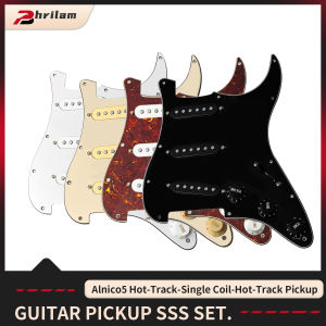 PHRILM Alnico5 single coil staggered ST pickups pre-wired guitar pickup SSS set. Pre-wired FD ST baffle for ST guitar parts