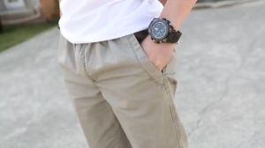 【Plus Size】Mens casual Cargo Cotton Pants Pocket loose Straight Elastic Work Trousers Joggers  Large Size 6XL