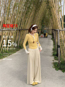 High Waist Straight Leg Wide Leg Pants Womens Loose Slimming Casual Trousers Early Spring New Style Korean Style Commute Wind