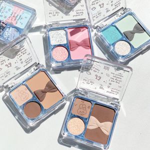 4 Color Eyeshadow Palette Cosmetics Pearly Eye Shadow Palettes Eyes Makeup Shiny Glitter Korean Art Eyeshadow Makeup Palettes