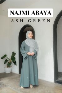 NAJMI ABAYA// GAMIS ABAYA ARAB HITAM JATBLACK KEKINIAN // BAJU SWAROVSKI TERBARU
