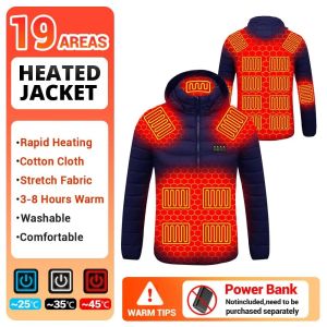 21 Areas Heated Cotton Clothes Jacket USB Heating Jacket Warm Snowfield Heated Vests Coat Hunting Hiking Camping Autumn Winter
