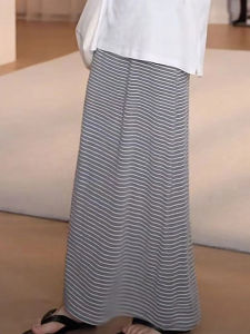 Shalldoer | Loose Womens Summer Fashionable Half-length Skirt Striped Color-blocking Elastic Waist Casual Batwing Shape H-type Skirt