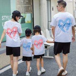 High-End Summer Short-Sleeve Family Matching T-Shirts for Three Or Four Members Mother Daughter Casual Cotton Trendy Wear