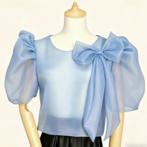 Filipiniana Kimona Big Ribbon Back Button With Pearls Lightweight tops Distinctive Clothing L2381