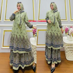 SET HIJAB SEGI EMPAT BAHAN SERUTY BABYDOLL PREMIUM GAMIS MEWAH KEKINIAN