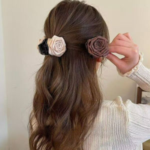 Rose kẹp tóc phụ nữ thời trang Hàn Quốc thiết kế thanh lịch mùa Hè kẹp tóc răng cưa kẹp tóc Phụ kiện tóc cho cô gái